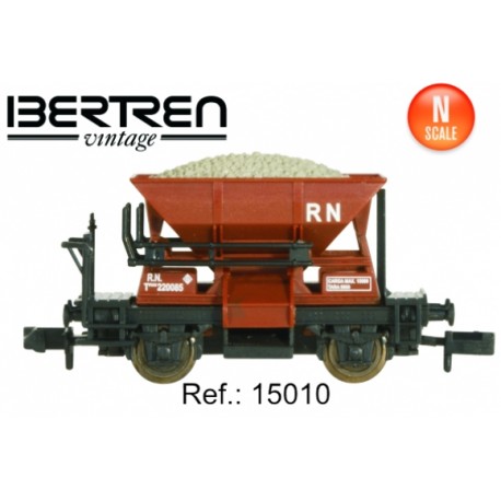 Two axels hopper wagon. Oxide red. IBERTREN 15010