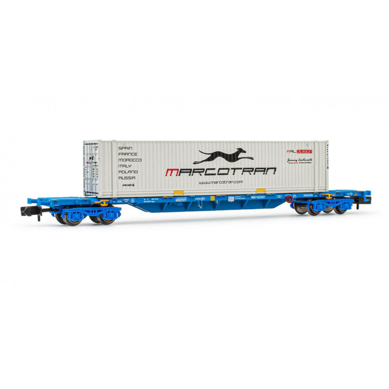 MMC container wagon, RENFE. "Marcotran". MMC container wagon, RENFE. "Marcotran".