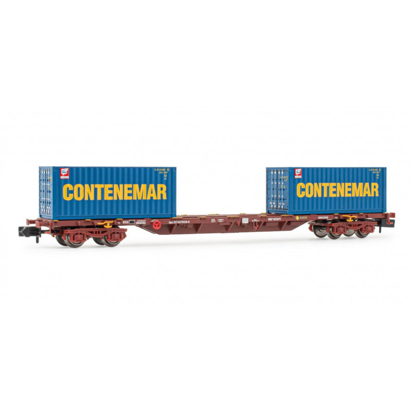 MMC container wagon, RENFE. "Contenemar". MMC container wagon, RENFE. "Contenemar".
