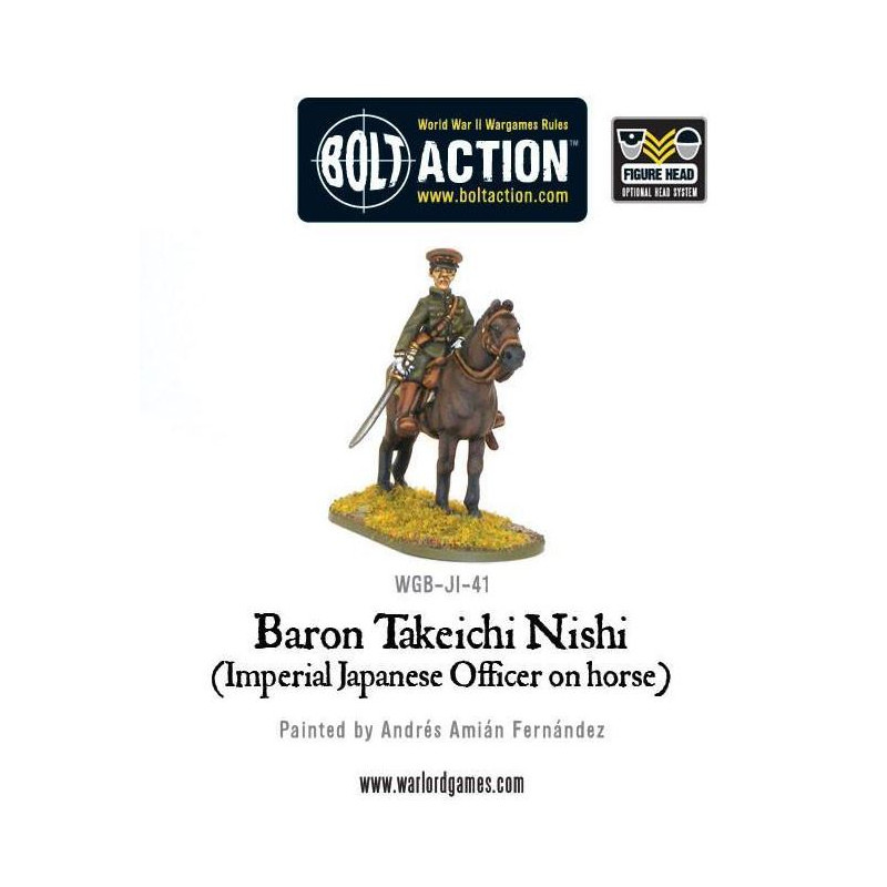 Baron Nishi, oficial imperial japonés a caballo. Bolt Action.
