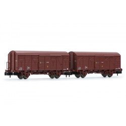 2-unit set of J2 wooden wagons, RENFE.