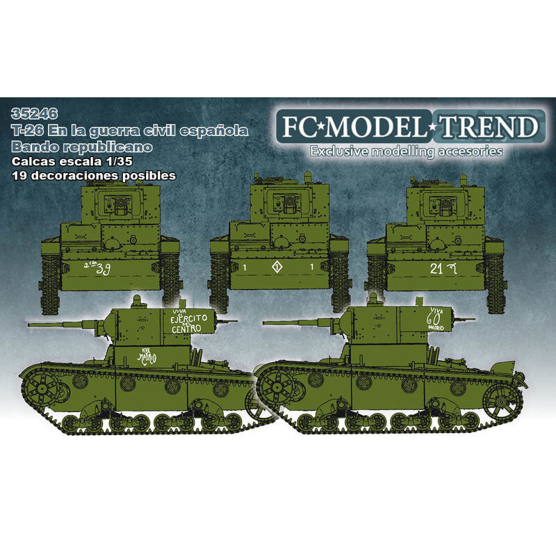 Decal set: T-26 in Spain, republican side. Decal set: T-26 in Spain, republican side.