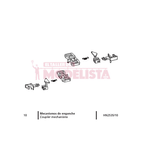 Coupler mechanisms for 269, RENFE.