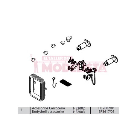 Bodyshell accessories for RENFE 591.