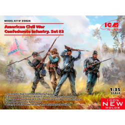 Konföderierte Infanterie des Amerikanischen Bürgerkriegs.