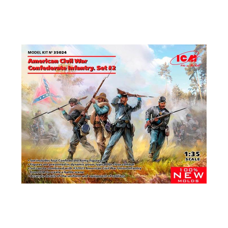 Infantería confederada de la guerra civil americana.