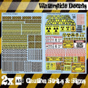 Waterslide Decals - Caution strips and signs.
