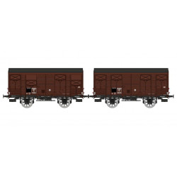 Ensemble de wagons fermés, ex-PLM 20T, SNCF.