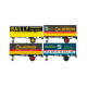 Set of trailers: Bailly, Calberson (x2) and Au Bon Marche.