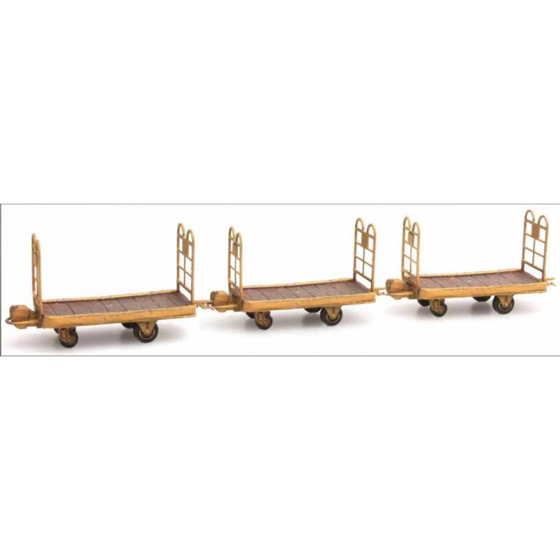 Set of three luggage carts.