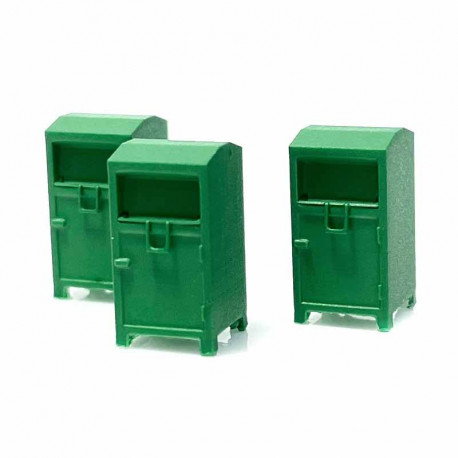 Green clothes containers.