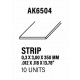 Styrene strip 0,30 X 3 mm.