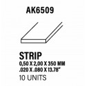 Tiras de estireno 0,5 X 2 mm.