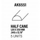 Styrene half cane 1 diameter x 350 mm.