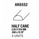 Styrene half cane 2 diameter x 350 mm.