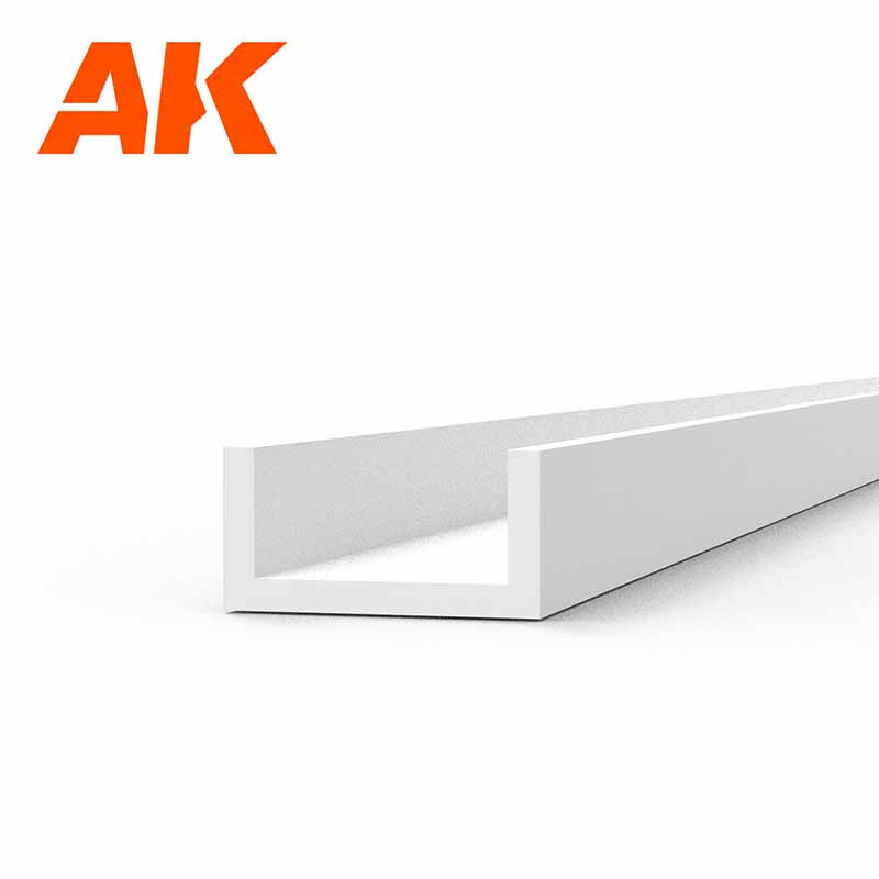 Styrene U profile 3 width x 350 mm. Styrene U profile 3 width x 350 mm.