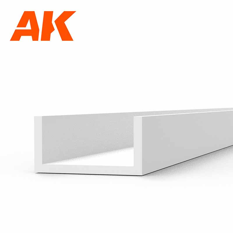 Styrene U profile 4 width x 350 mm. Styrene U profile 4 width x 350 mm.