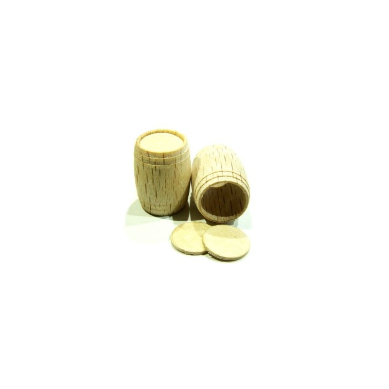 Barriles de madera (x4). 10 x 14 mm. RB 033-1014
