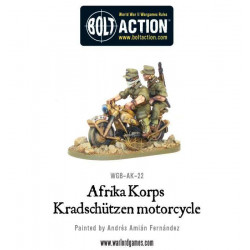 Motocicleta do Afrika Korps (Kradschützen). Ação do parafuso.