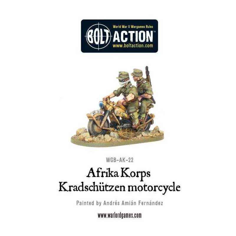 Motocicleta Afrika Korps Kradschutzen. Bolt Action.