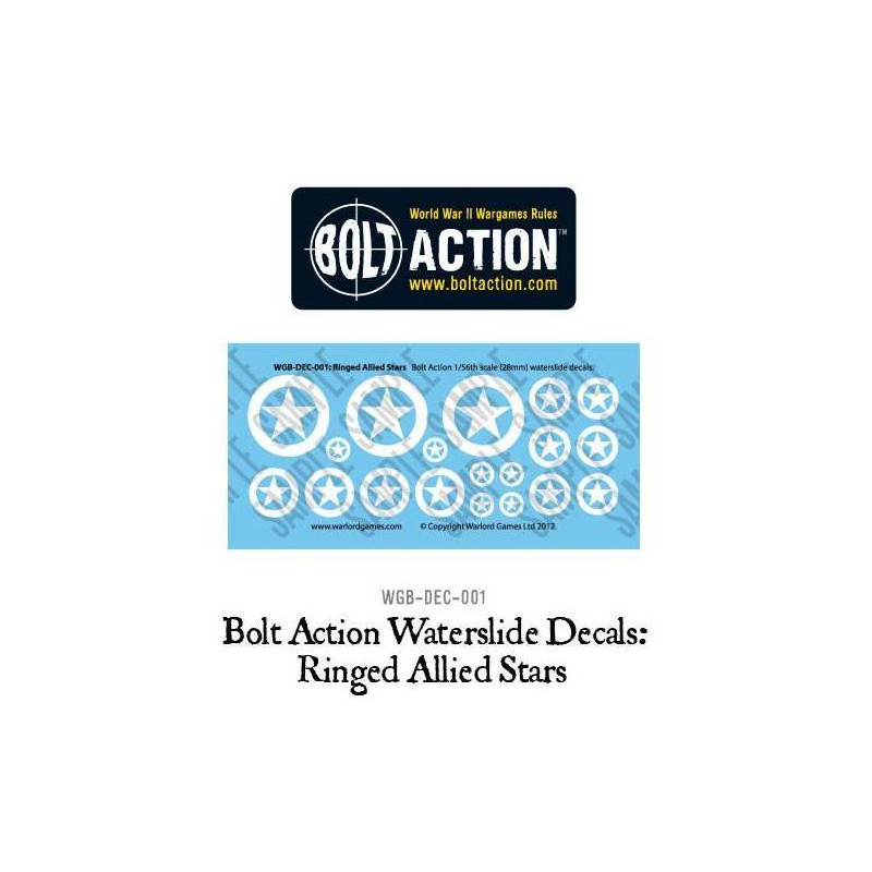 Bolt Action Ringed Allied Stars decal sheet.
