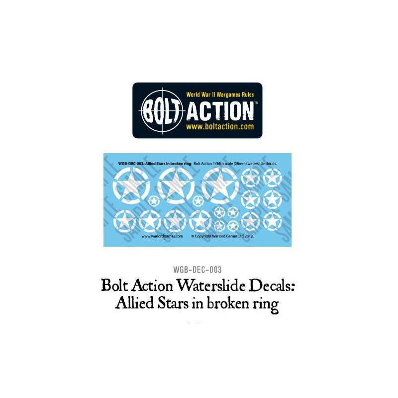 Bolt Action Ringed Allied Stars decal sheet.