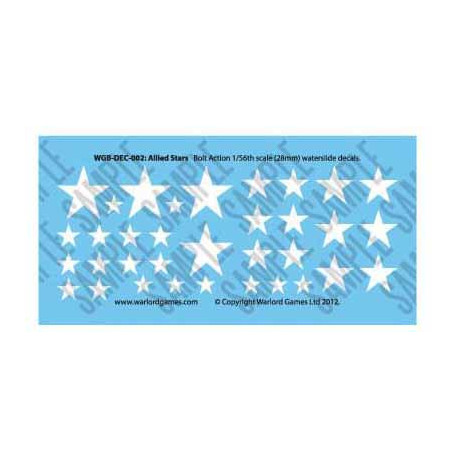 Bolt Action Allied Stars decal sheet. Bolt Action.