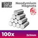 Neodymium magnets 2x1mm.