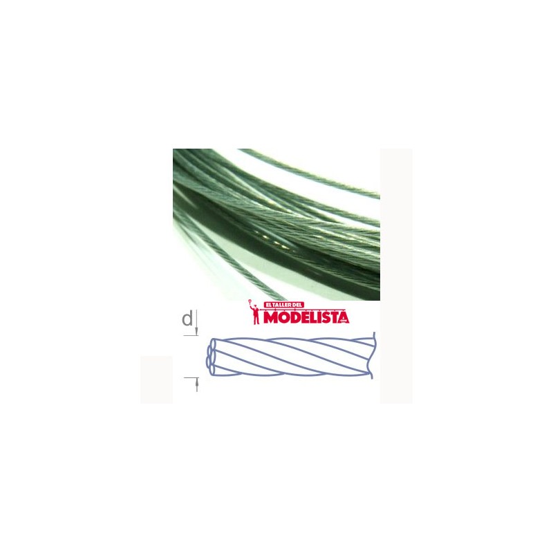 Braided steel cable. 1,2 mm. RB 084-12 Braided steel cable. 1,2 mm. RB 084-12