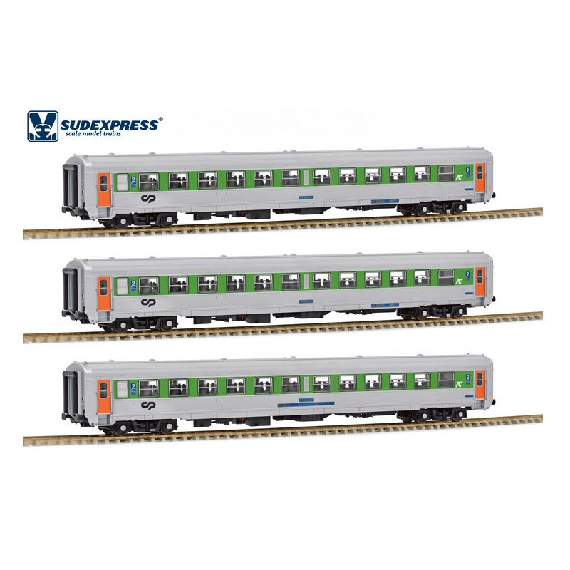 Set de 3 coches Sorefame, CP. "Intercidades''.