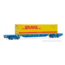 Wagon type MMC3, w/ DHL container. RENFE.