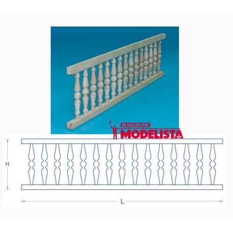 Barandilla de madera. 95 x 16 mm. RB 096-16