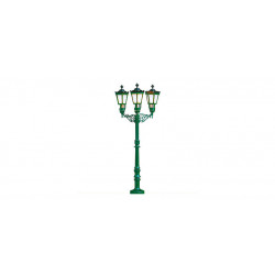 Lampadaire de parc, trois bras.