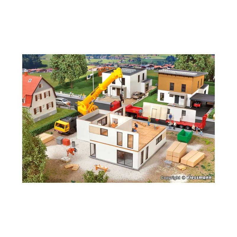 Casa moderna en construcción.
