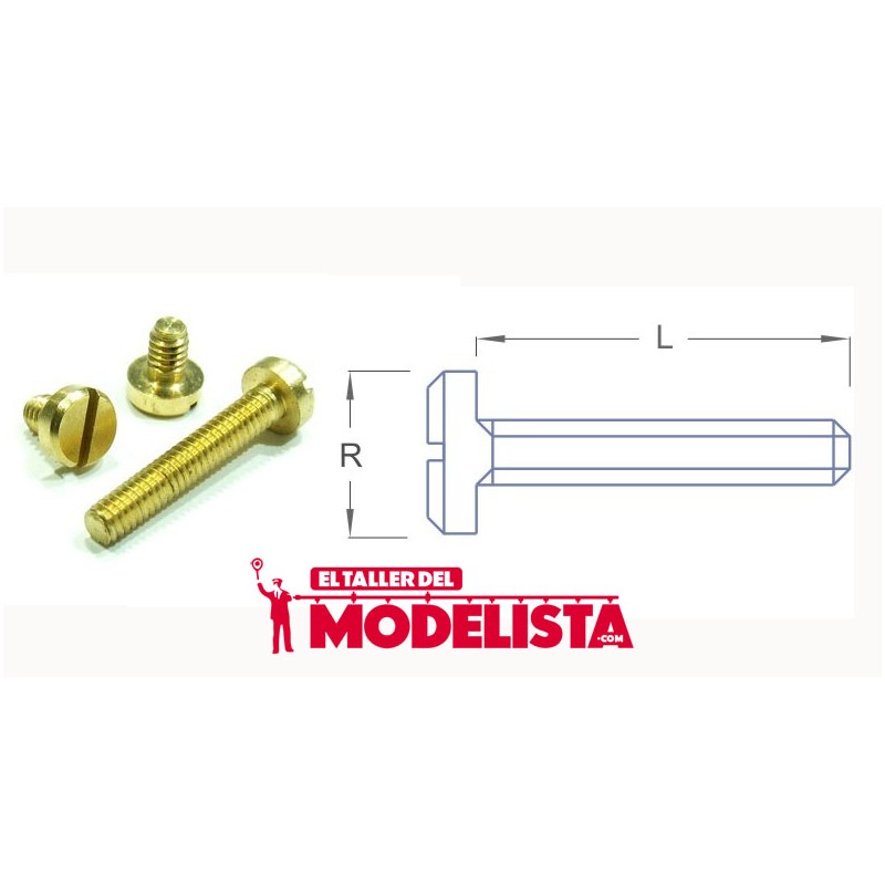 Brass screw M1,6 - 10 mm (x50). RB M16-10 Brass screw M1,6 - 10 mm (x50). RB M16-10