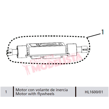 Motor con volantes de inercia para RENFE S-114.