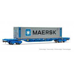 Container wagon MMC3, with 45' container MAERSK. RENFE.