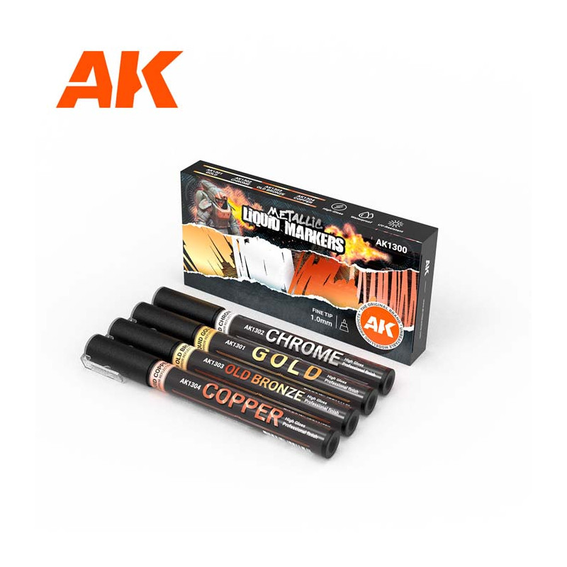 Marcadores con pintura metálica.