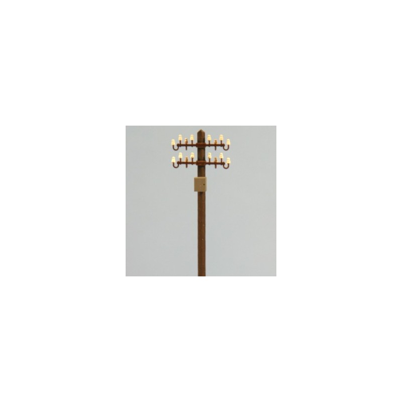 Electric wood pole with box.