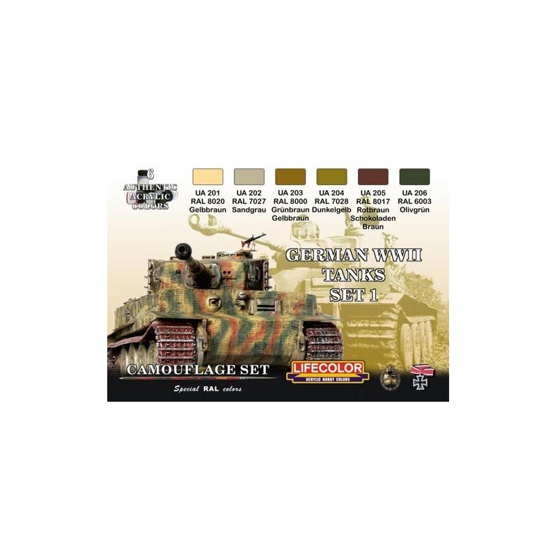 LIFECOLOR CS01 Set Carri armati tedeschi della seconda guerra