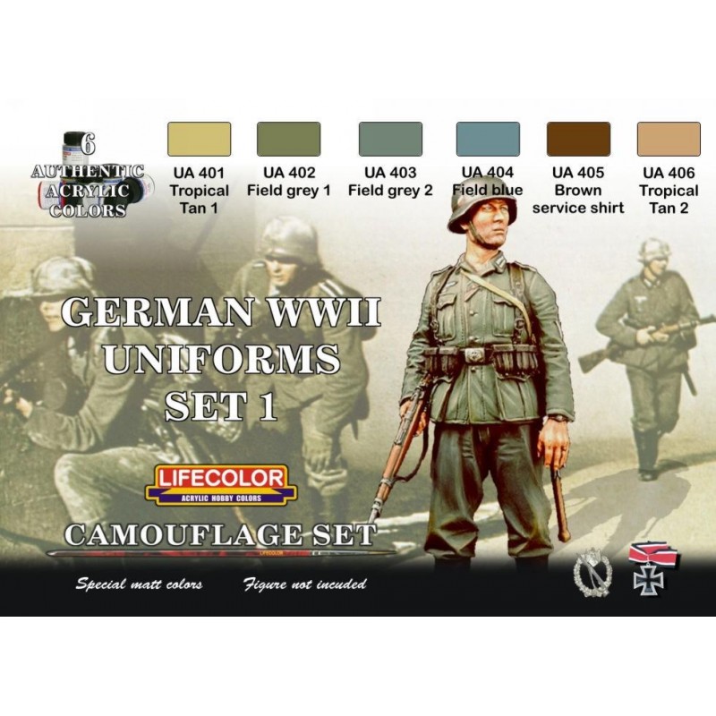 Set 1 Uniformes Alemanes WWII. LIFECOLOR CS04 Set 1 Uniformes Alemanes WWII. LIFECOLOR CS04
