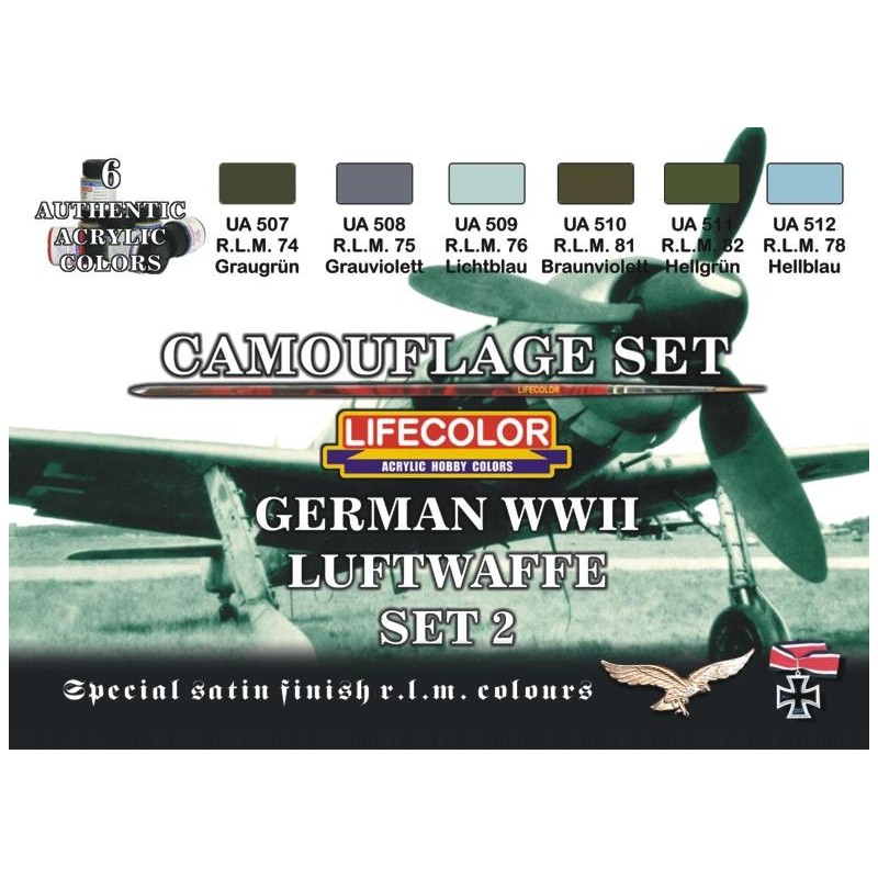 Set 2 Luftwaffe Alemana WWII. LIFECOLOR CS07