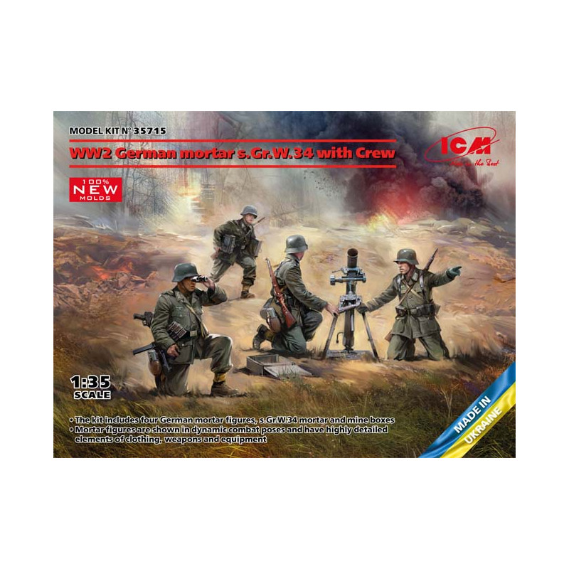 Mortero s.Gr.W.34 con tripulación.