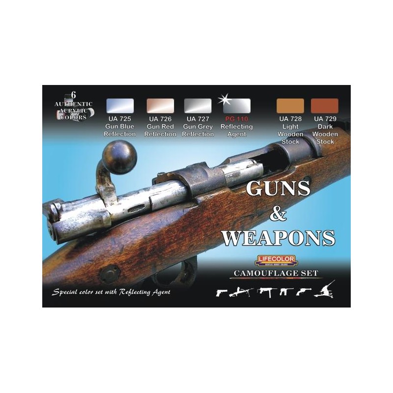 Set de pinturas para armas ligeras. LIFECOLOR CS26