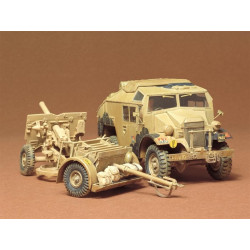Trattore d'artiglieria britannico "Quad" con cannone QF da 25 libbre.