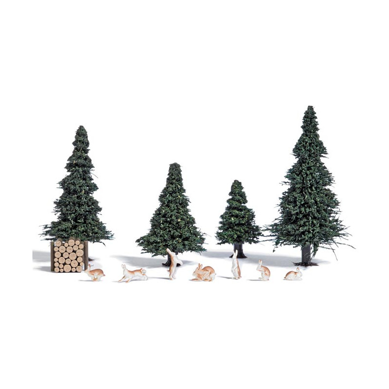 Liebres en el bosque.