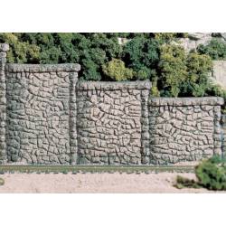 Stone retaining wall.