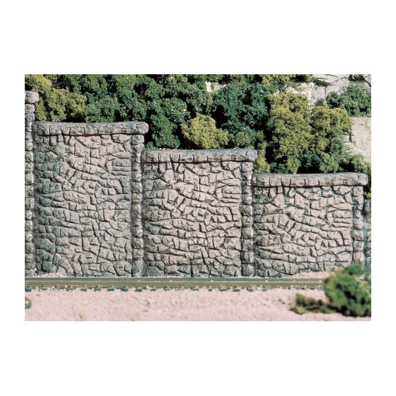 Stone retaining wall.