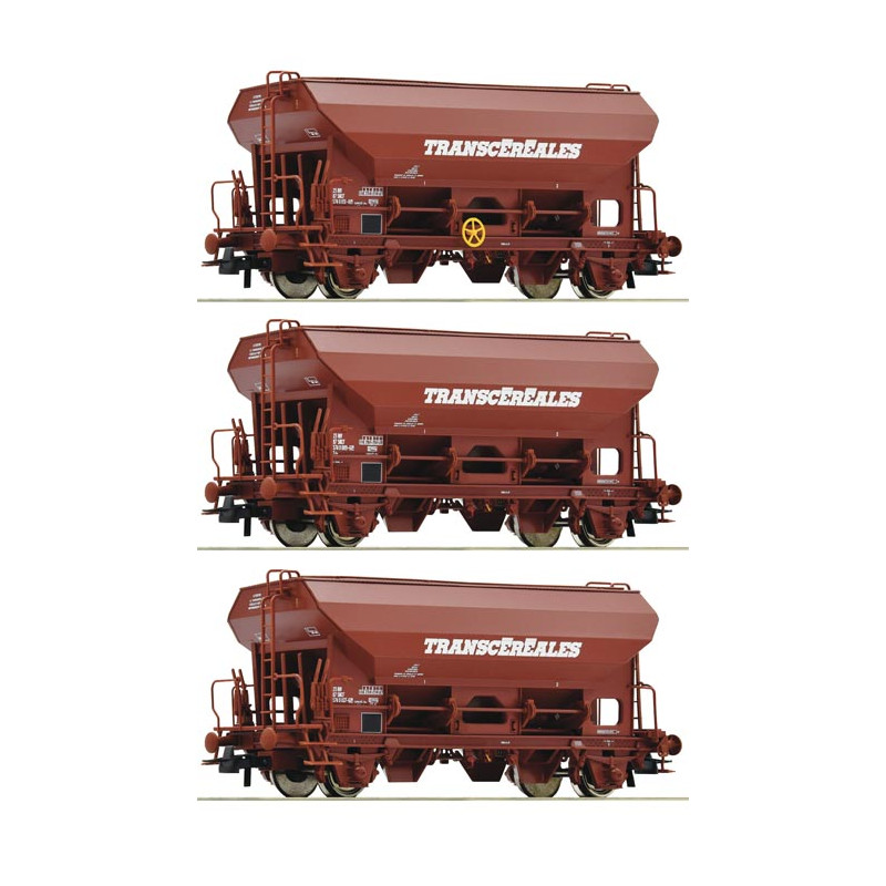 Set of hopper wagons, SNCF.