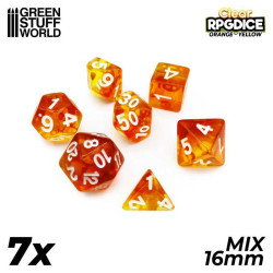 16 mm Würfel, orange - gelb.